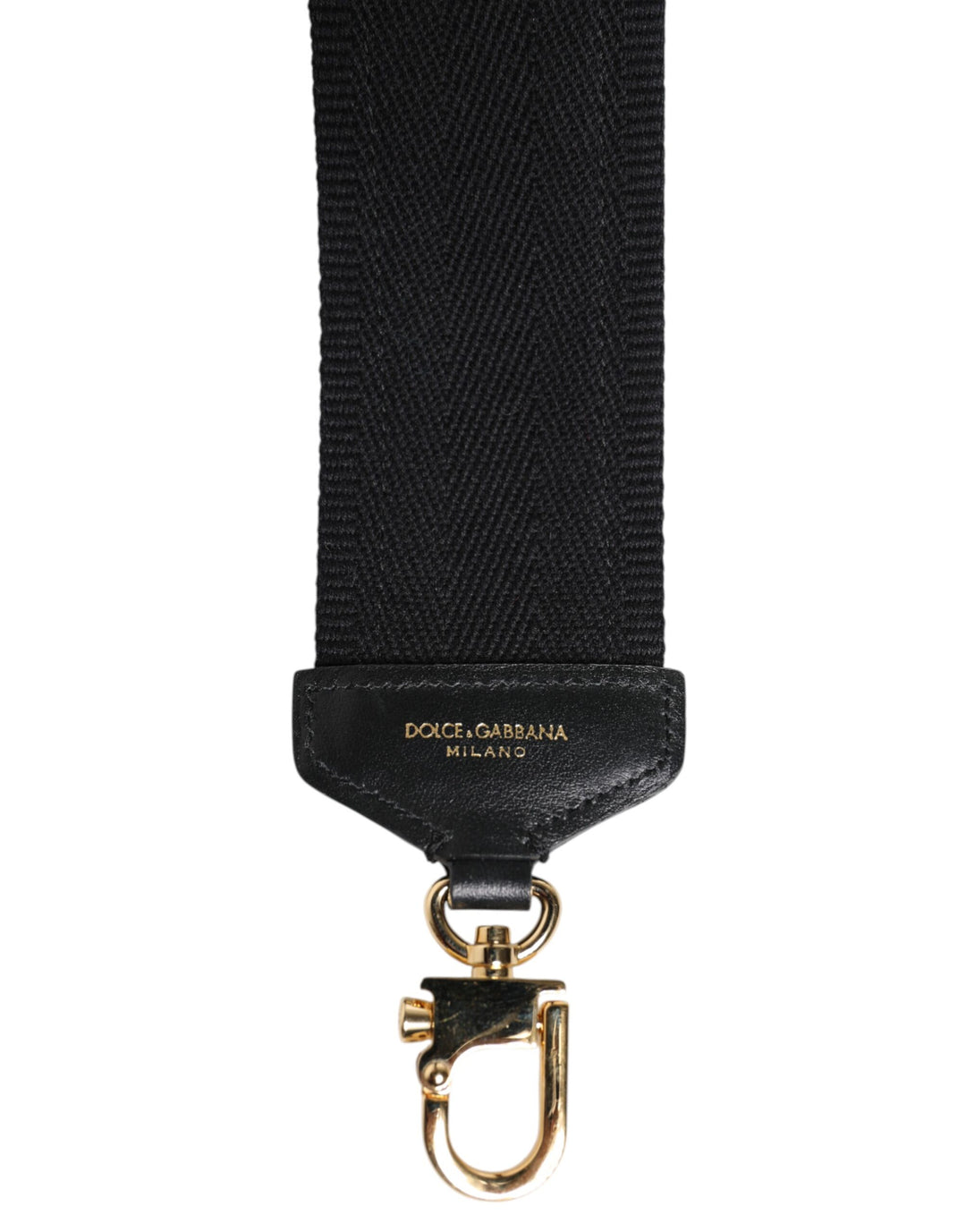 Dolce & Gabbana Black Cotton Printed Women Bag Accessory Shoulder Strap