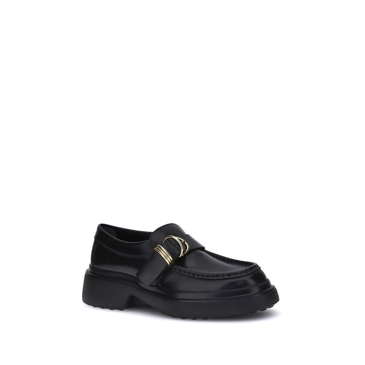 Tod's Black Rubber Platform Loafers