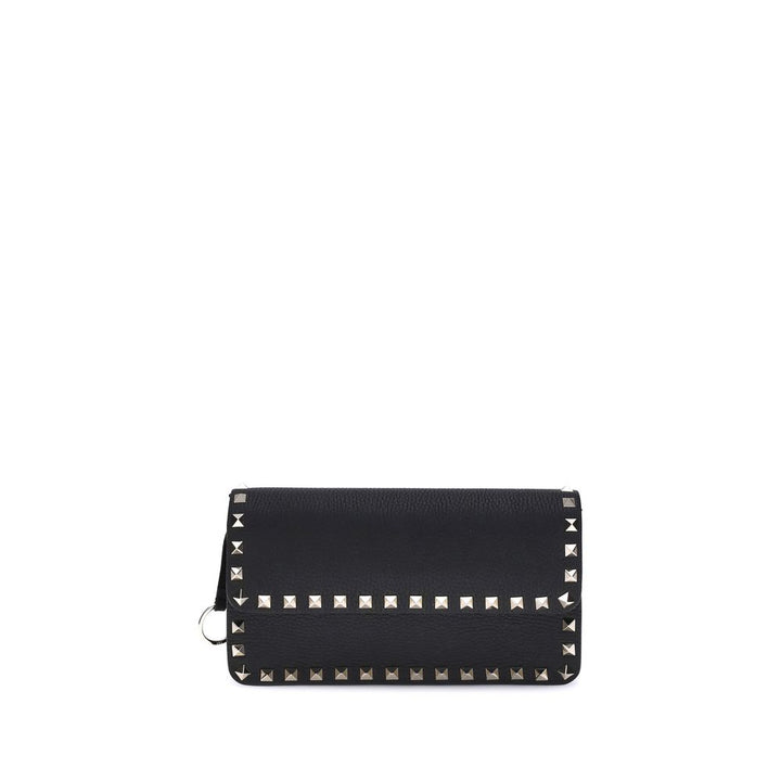 Valentino Garavani Black Calf Leather Bos Taurus Clutch Bag
