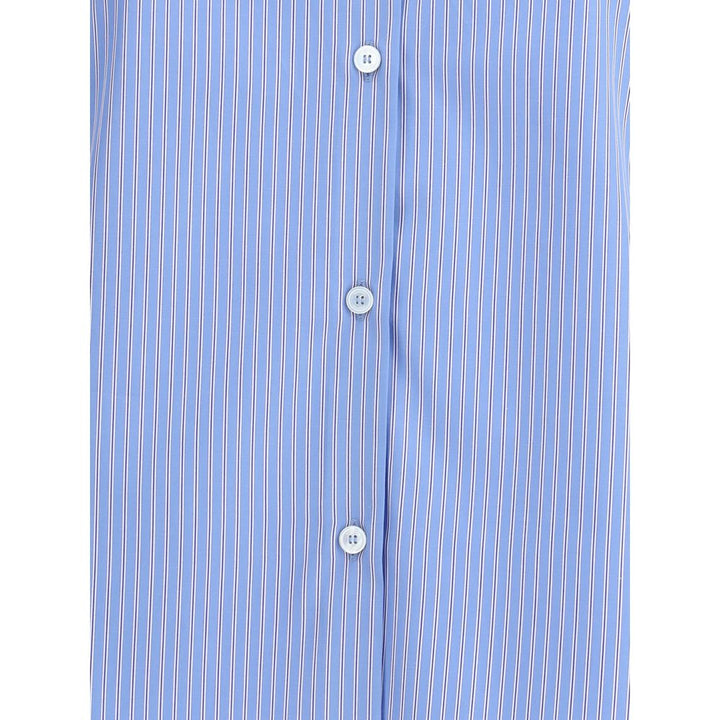 Valentino Blue Cotton Pattern Shirt