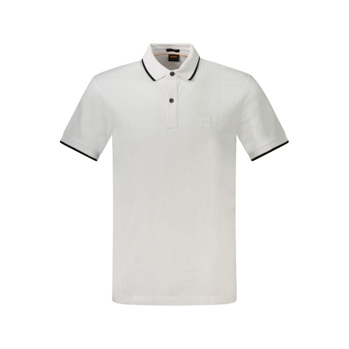 Hugo Boss White Cotton Men's Polo Shirt