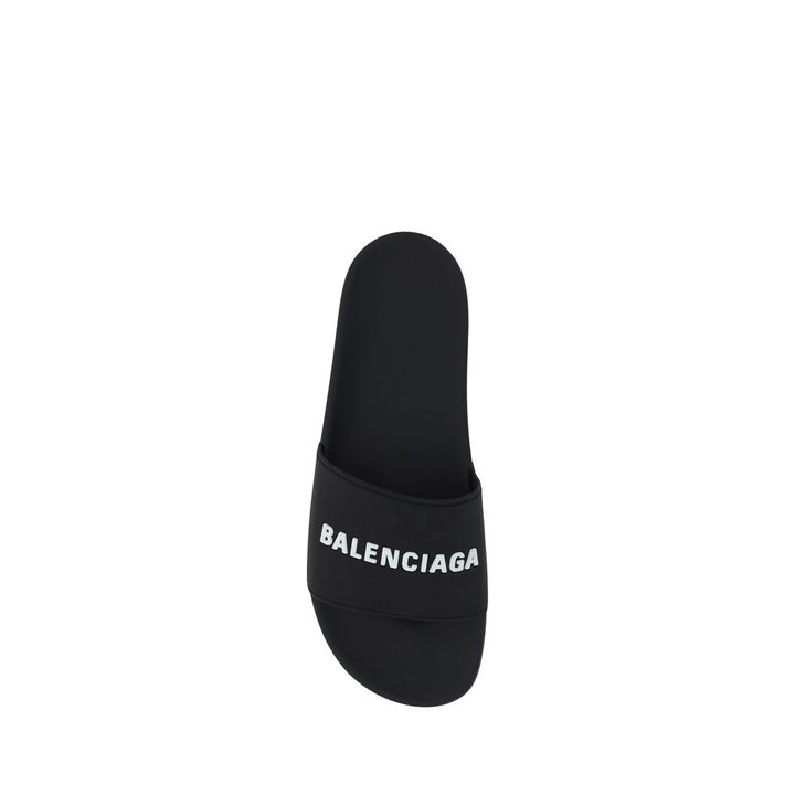 Balenciaga Black Rubber Flat Sandals
