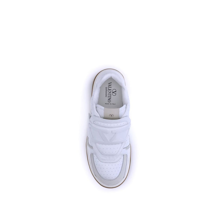 Valentino Garavani White Calf Leather Bos Taurus Athletic Sneakers