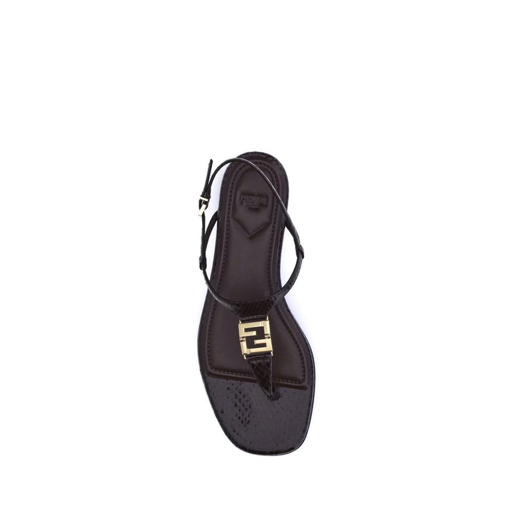 Fendi Multicolor Calf Leather Bos Taurus Flat Sandals