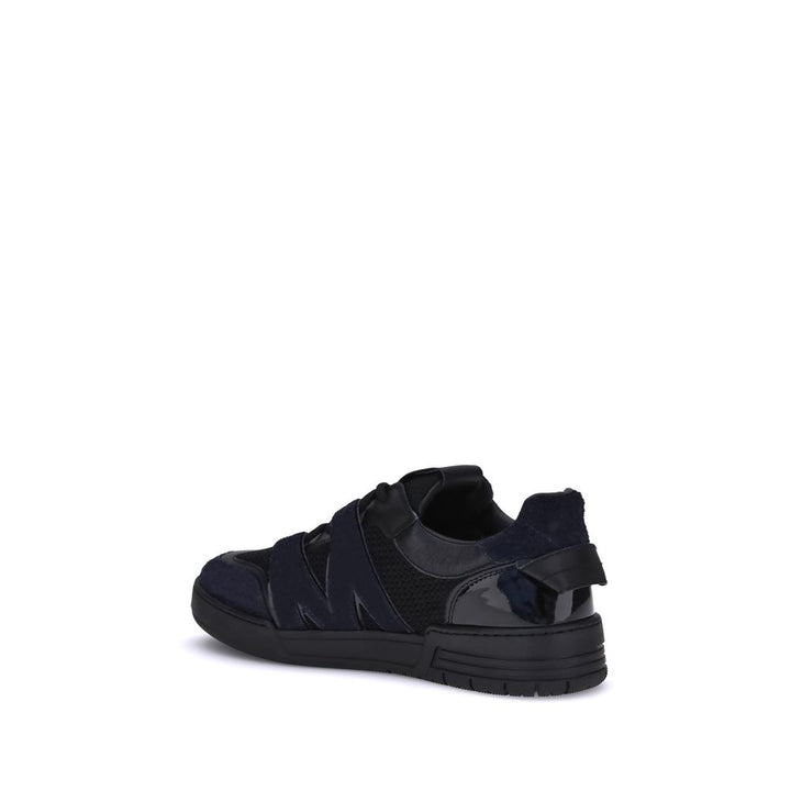 Moschino Black Calf Leather Bos Taurus Athletic Sneakers