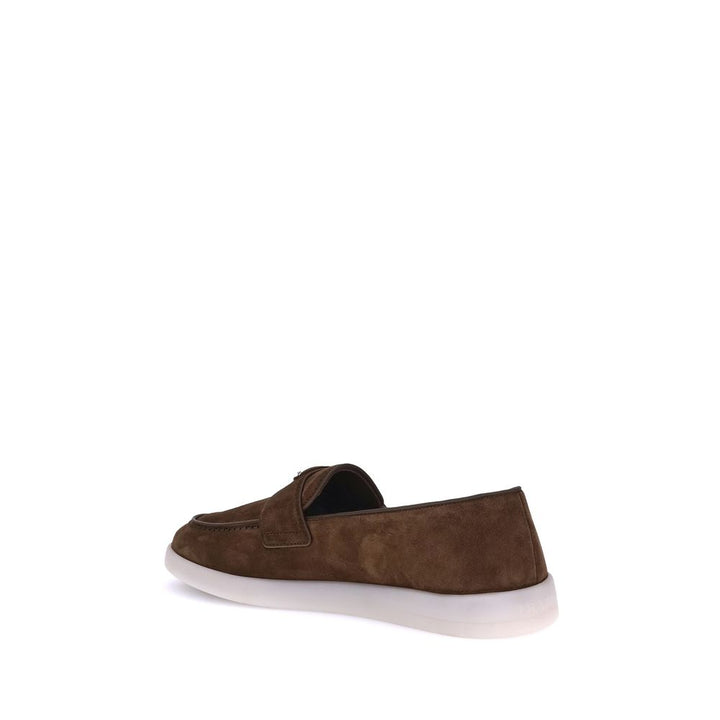 Prada Brown Rubber Slip-On Loafers