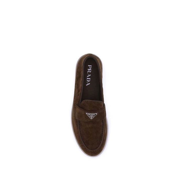 Prada Brown Rubber Slip-On Loafers