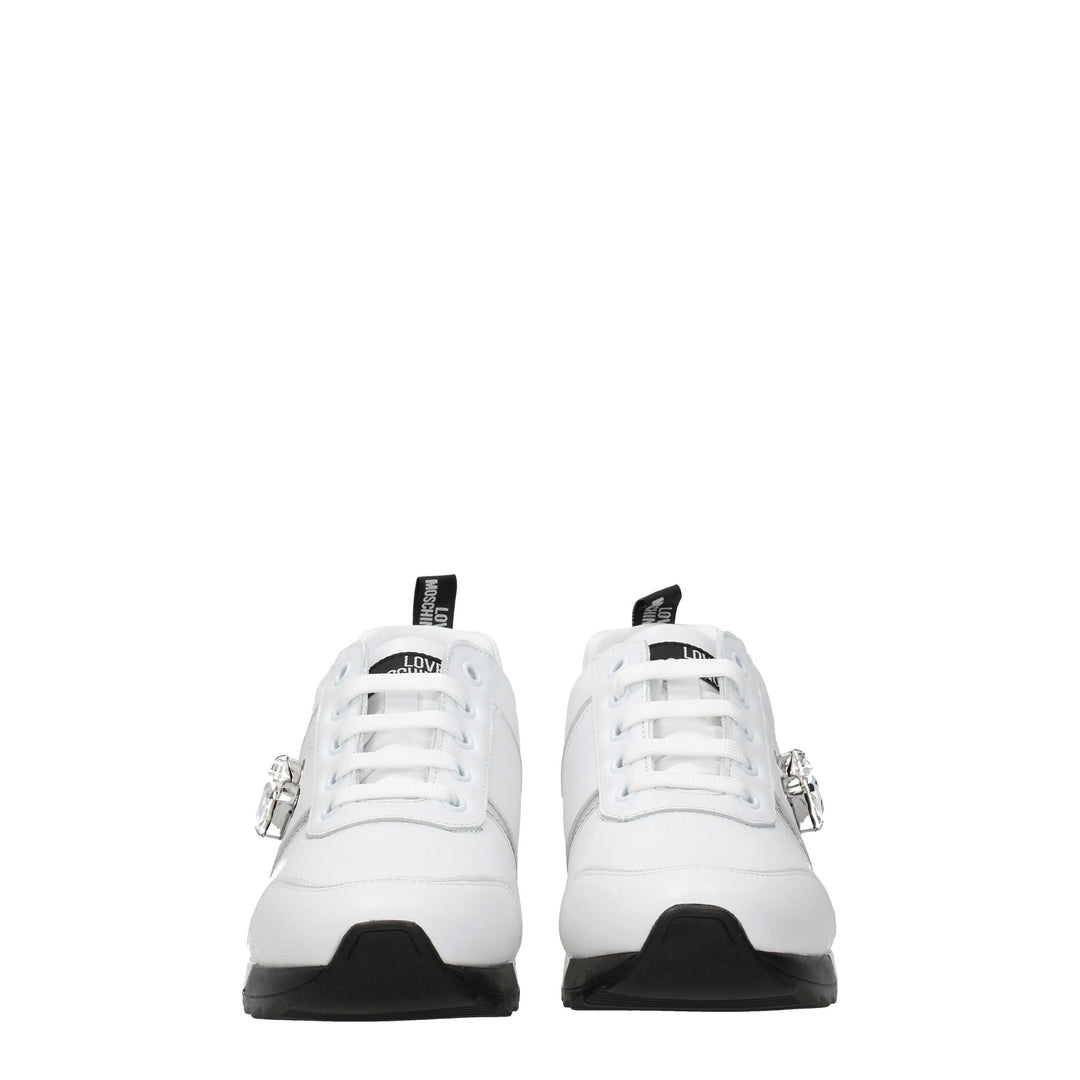 Love Moschino White Leather Low Top Sneakers