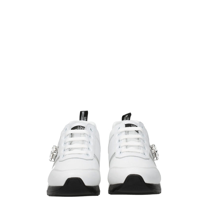 Love Moschino White Leather Low Top Sneakers