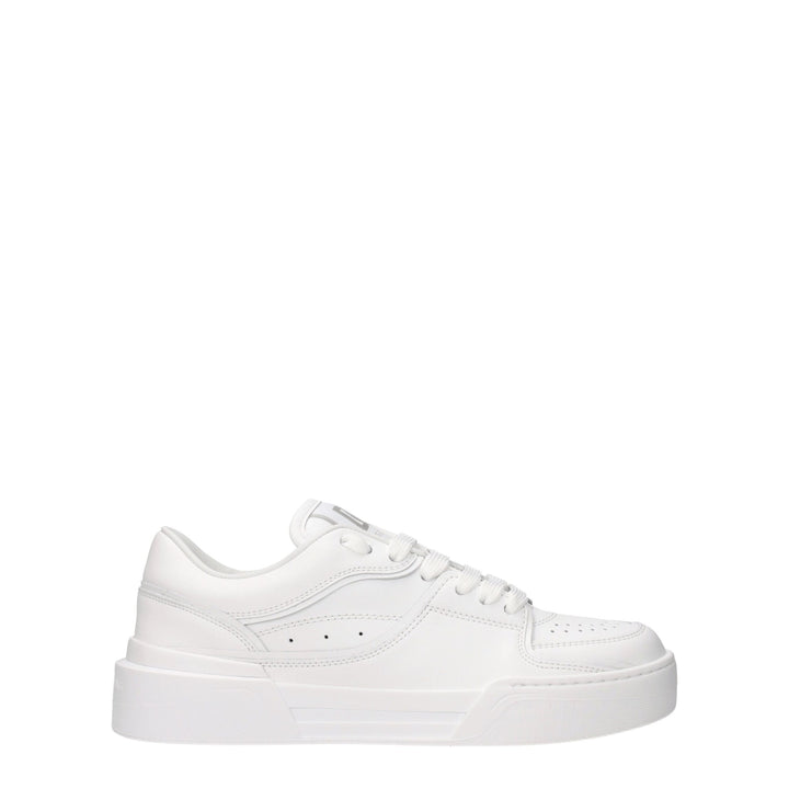 Dolce & Gabbana White Leather Low Top Sneakers