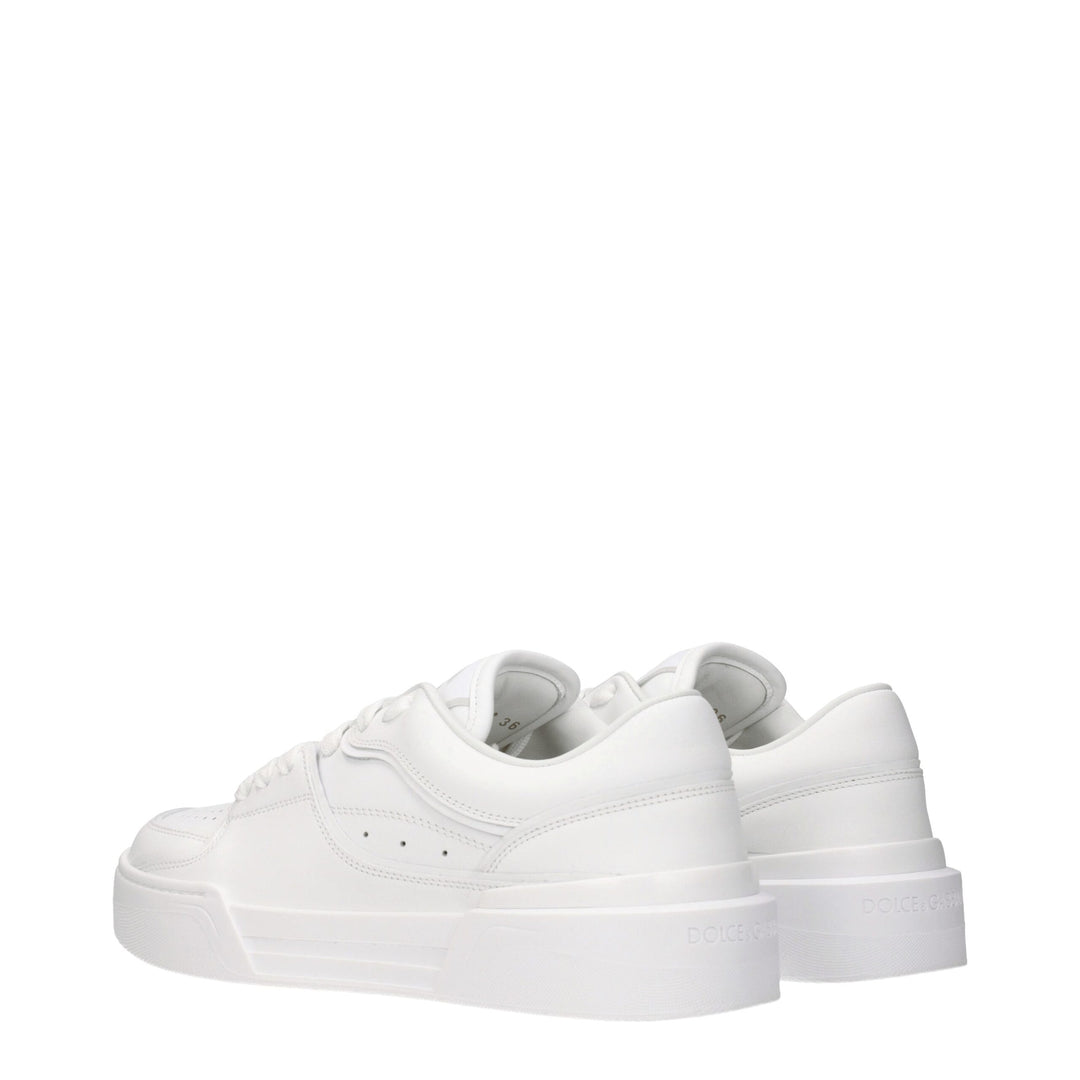 Dolce & Gabbana White Leather Low Top Sneakers