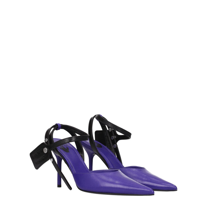Off-White Purple Leather Pumps