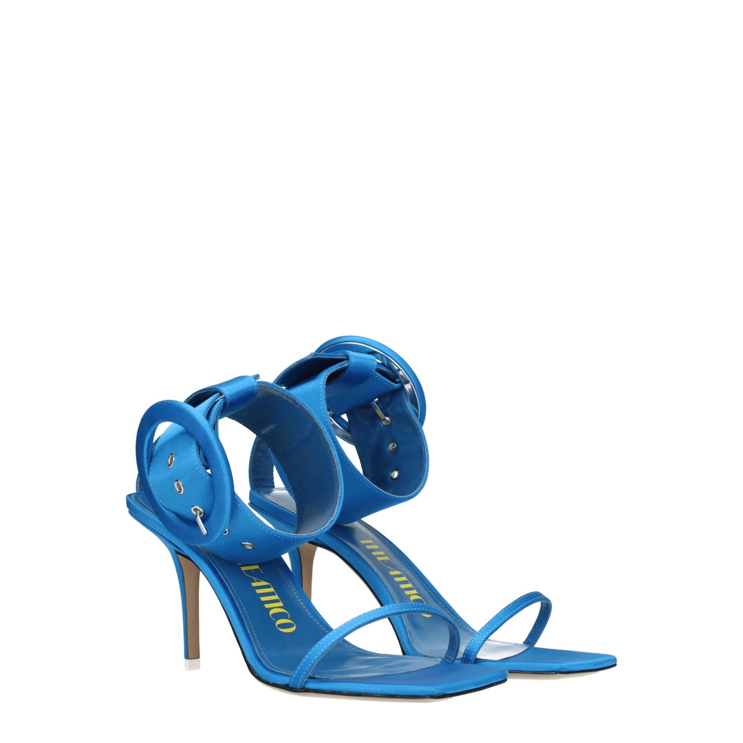 The Attico Light Blue Satin Stiletto Heel Sandals
