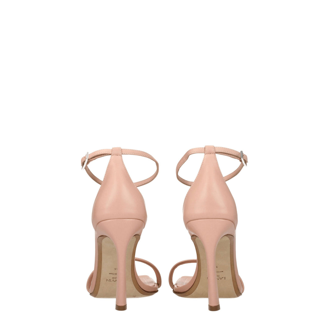Lanvin Pink Leather Stiletto Heel Sandals