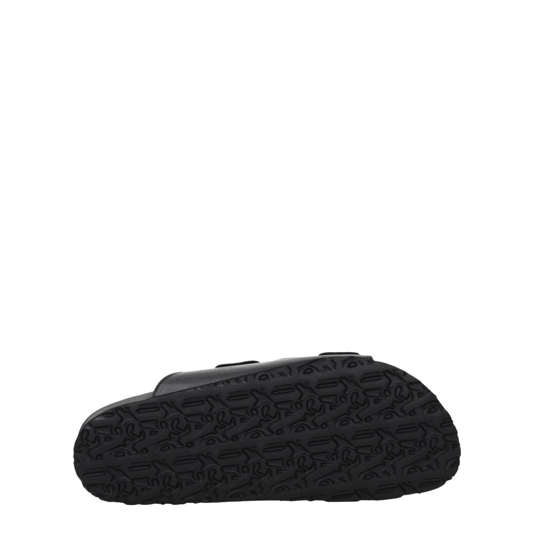 Palm Angels Black Leather Slippers