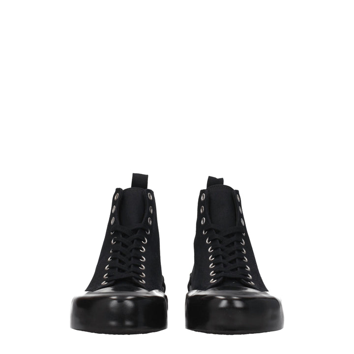 Jil Sander Black Fabric High Top Sneakers