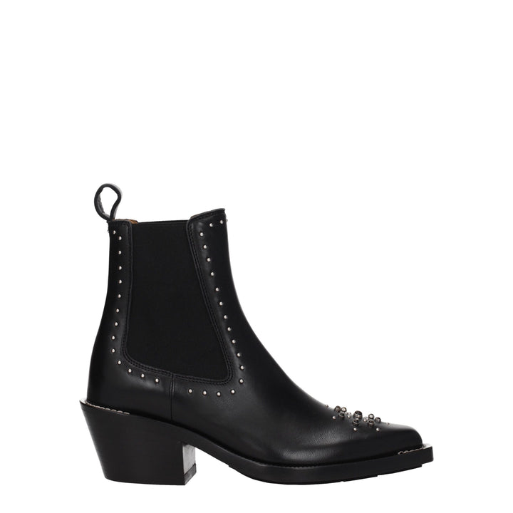 Chloé Black Leather Ankle Boots