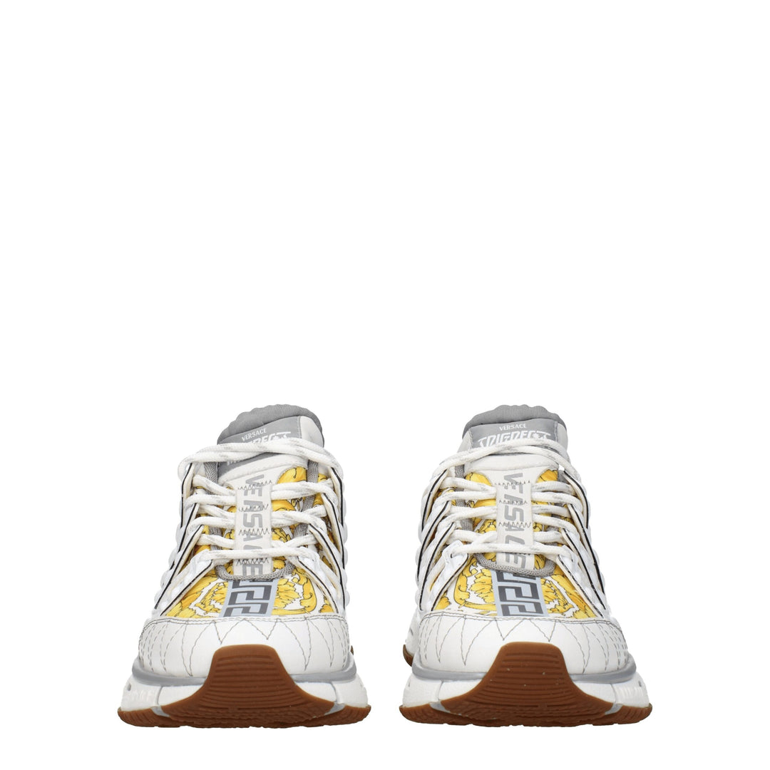 Versace White Fabric Athletic Sneakers