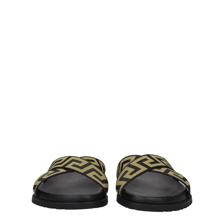 Versace Black Fabric Slippers