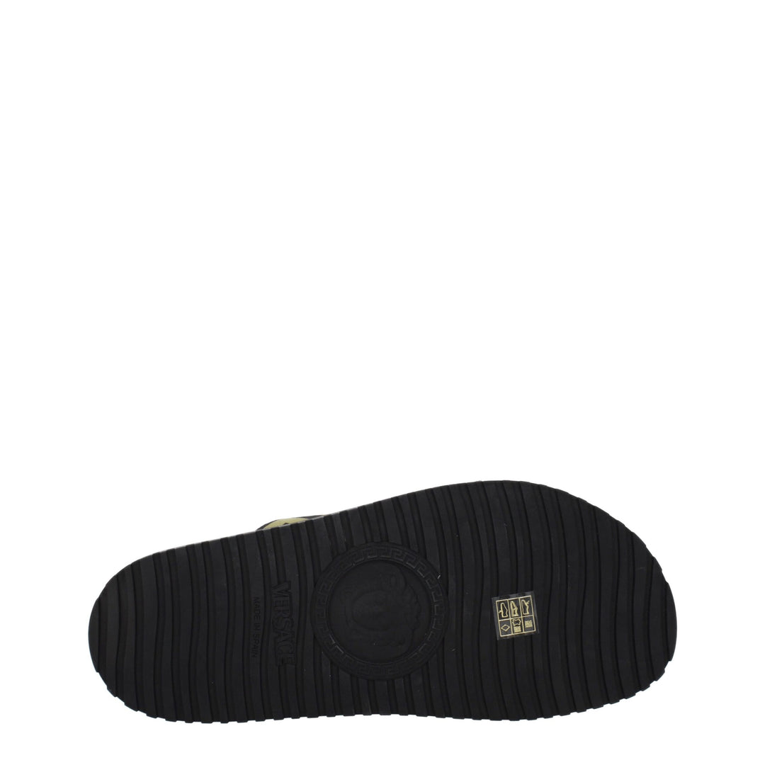 Versace Black Fabric Slippers