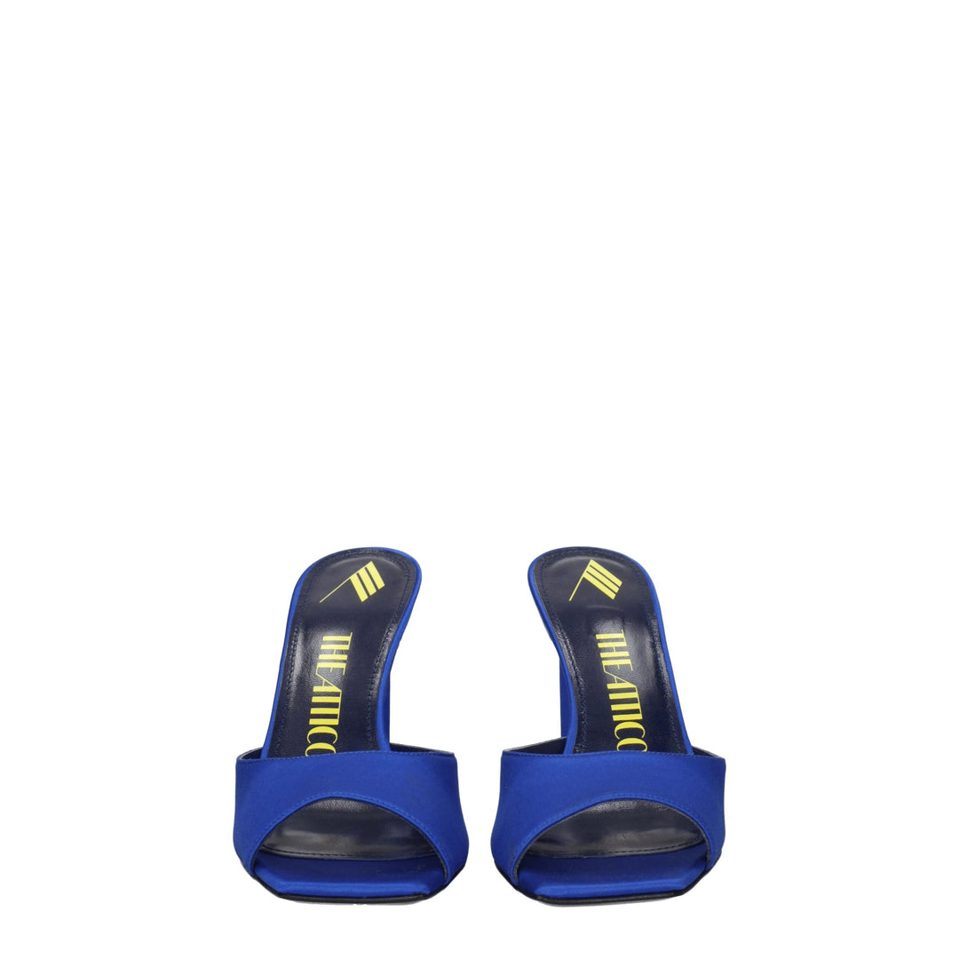 The Attico Blue Satin Stiletto Heel Sandals