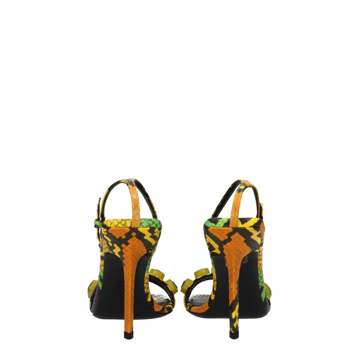 The Attico Multicolor Leather Stiletto Heel Sandals