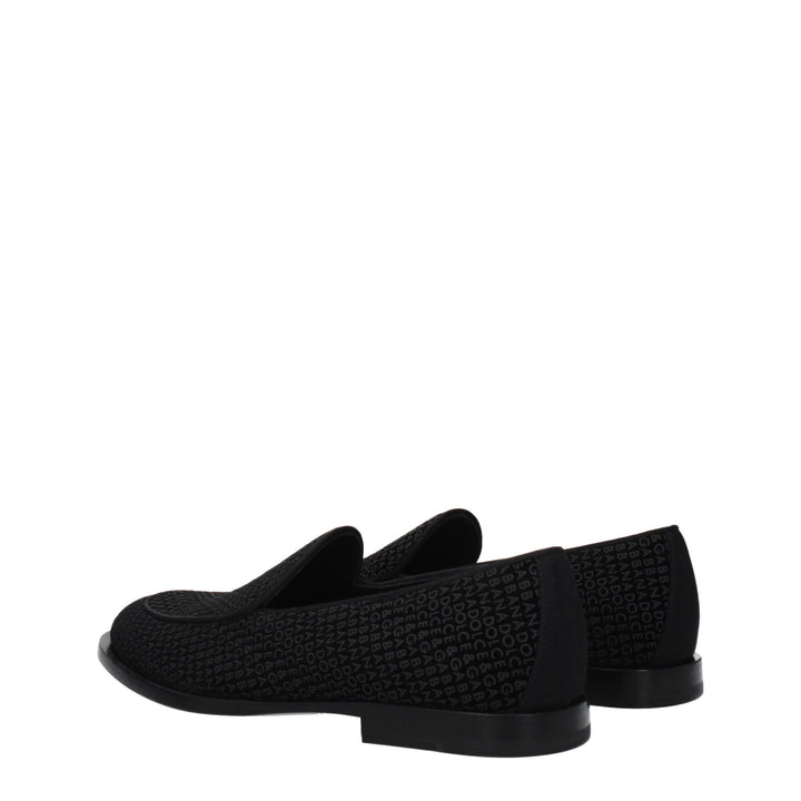 Dolce & Gabbana Black Velvet Slip-On Loafers