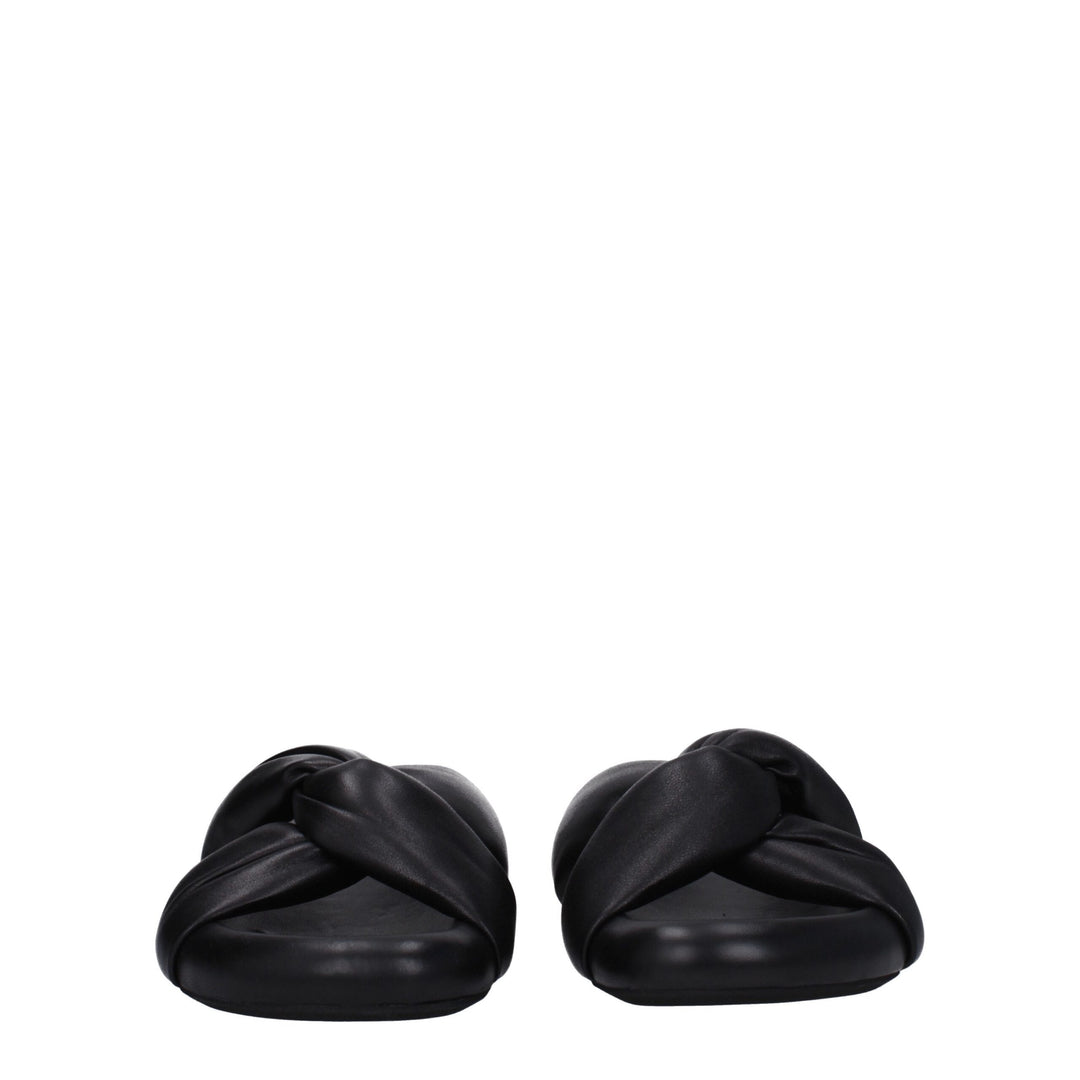 Marni Black Leather Slippers
