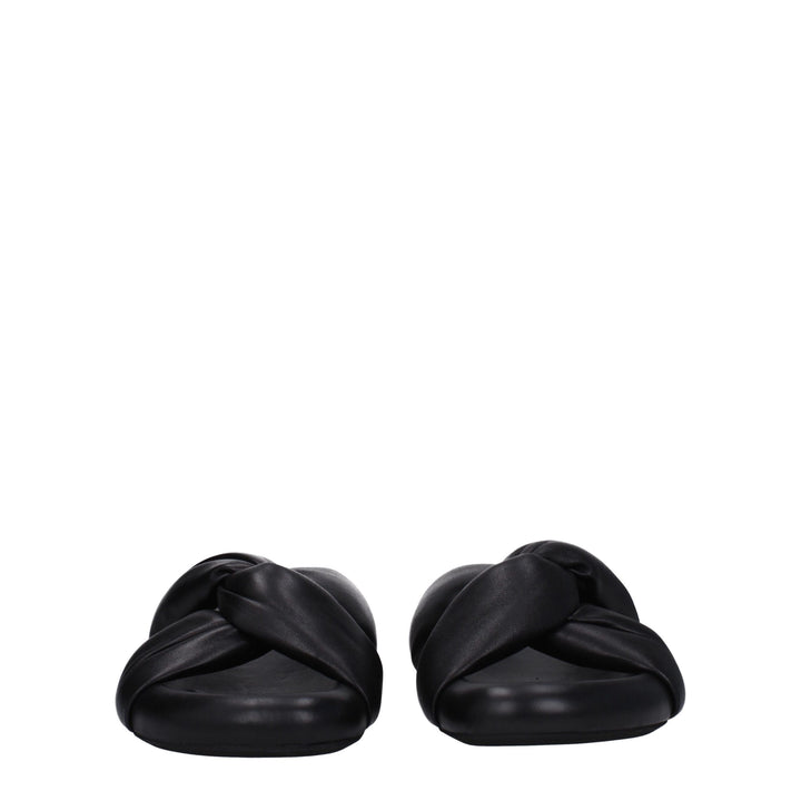 Marni Black Leather Slippers