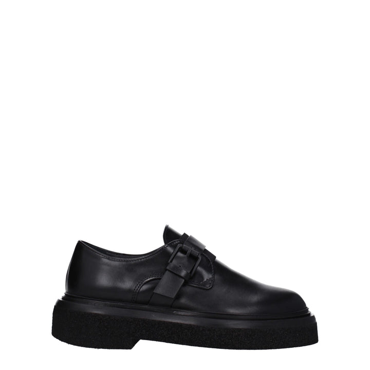Max Mara Black Leather Oxfords And Derbies