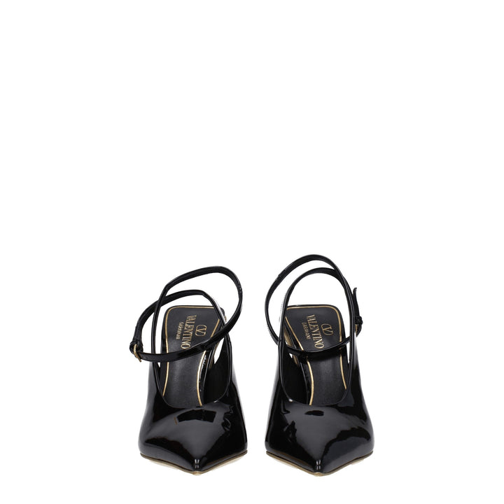 Valentino Garavani Black Leather Sandals