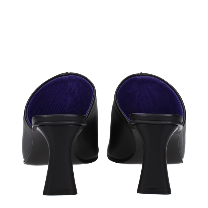 Stella McCartney Black Leather Stiletto Heel Sandals