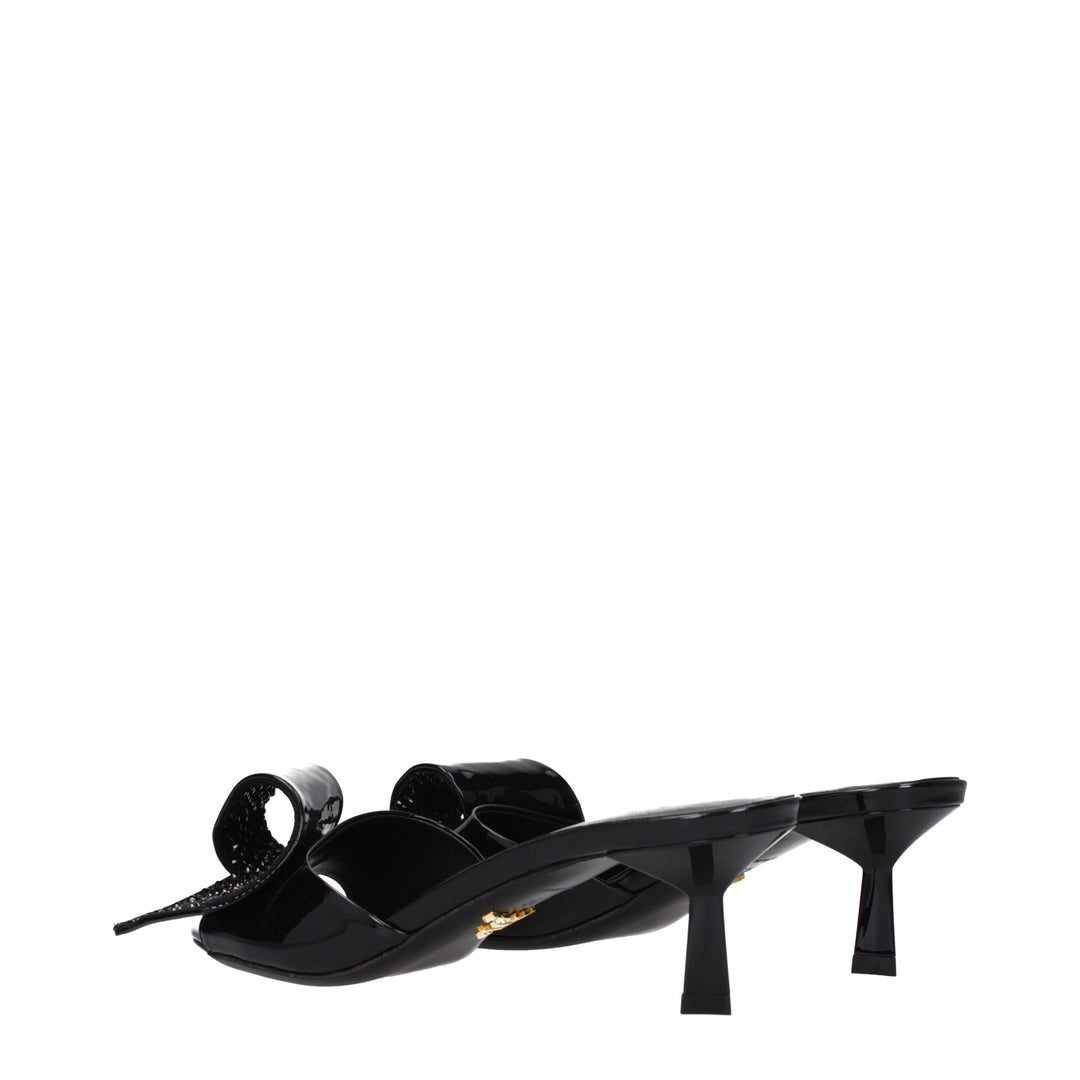 Prada Black Leather Sandals