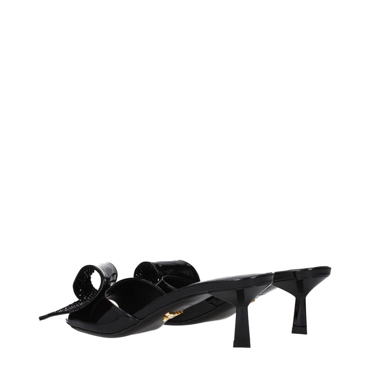 Prada Black Leather Sandals