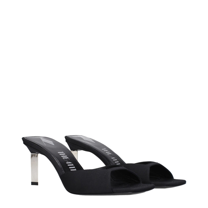 The Attico Black Satin Stiletto Heel Sandals