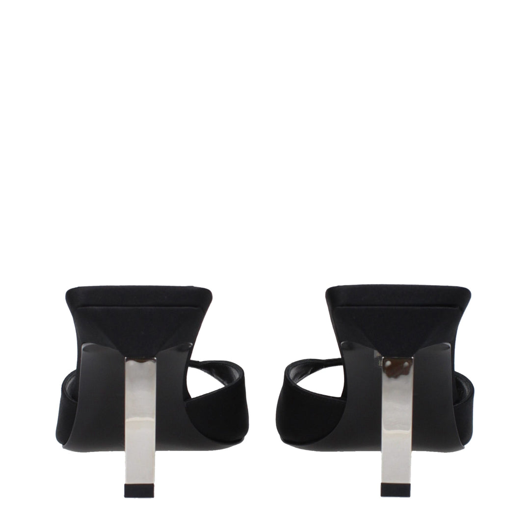 The Attico Black Satin Stiletto Heel Sandals