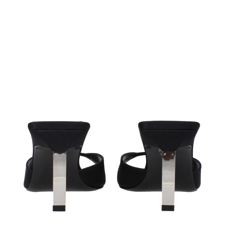 The Attico Black Satin Stiletto Heel Sandals