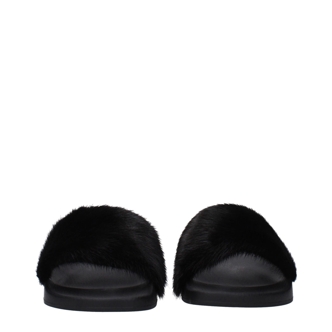Givenchy Black Cotton Slippers