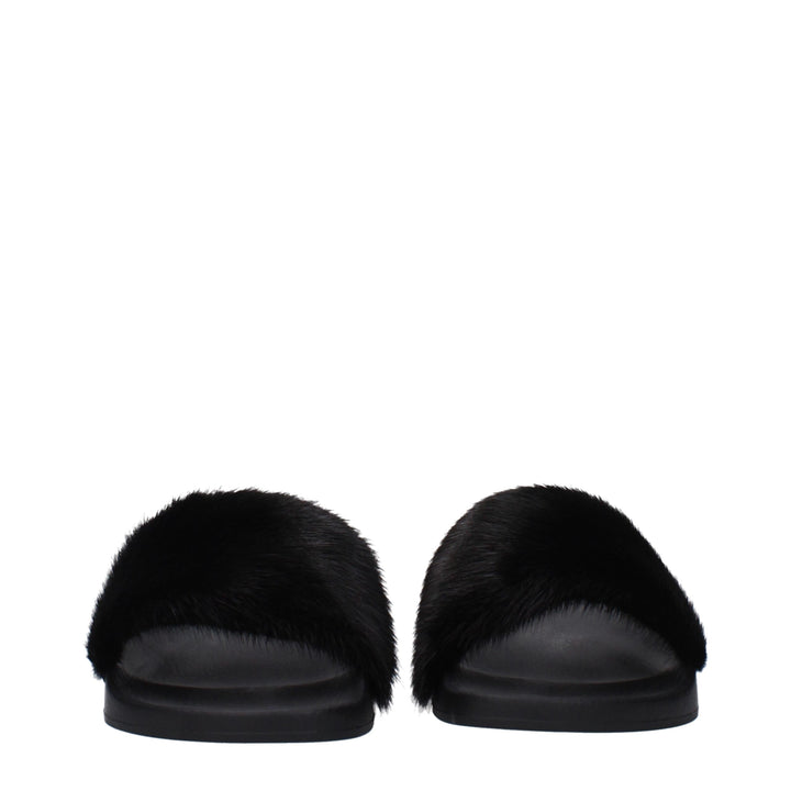 Givenchy Black Cotton Slippers