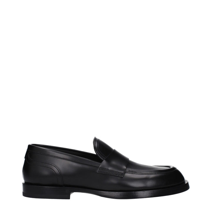 Dolce & Gabbana Black Leather Slip-On Loafers