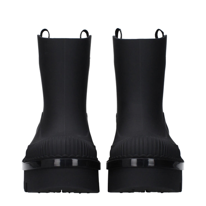 Chloé Black Cotton Ankle Boots