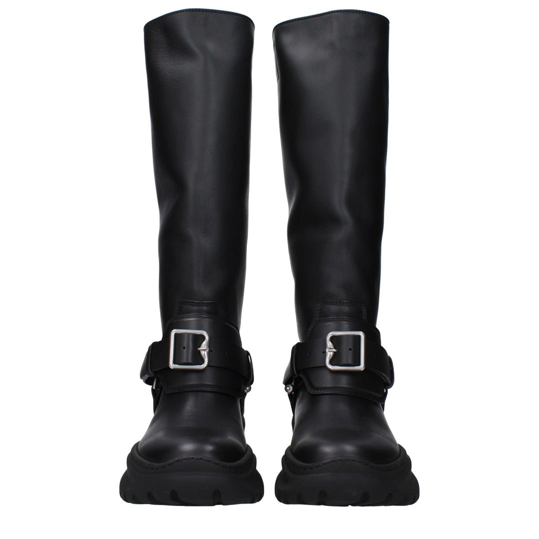 Burberry Black Leather Boots