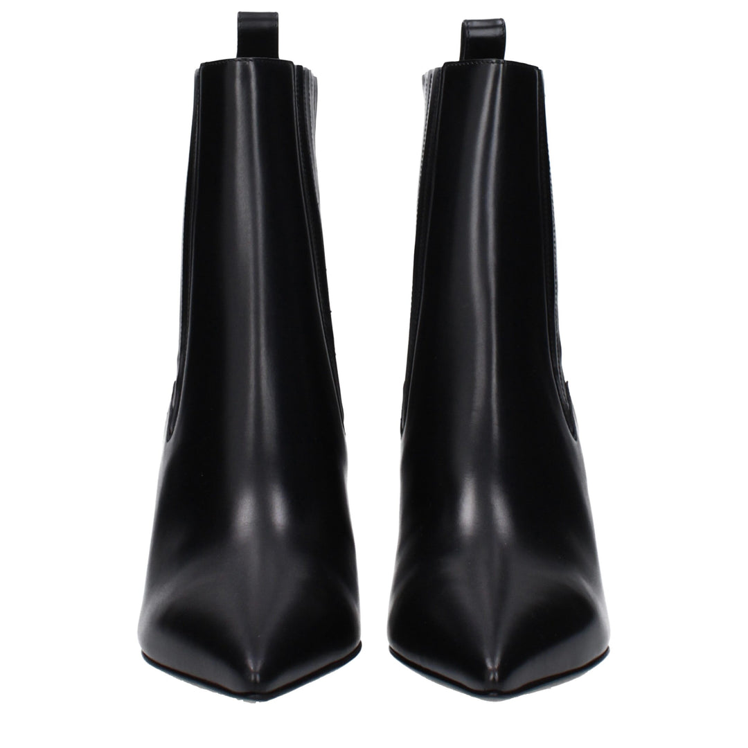 Valentino Garavani Black Leather Ankle Boots