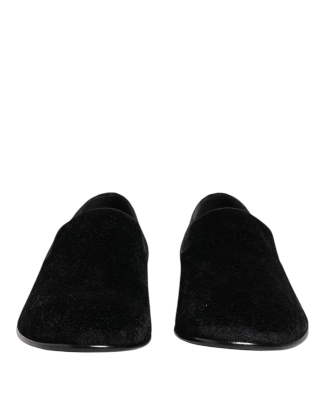 Dolce & Gabbana Black Jacquard Loafers Formal Men Dress Shoes