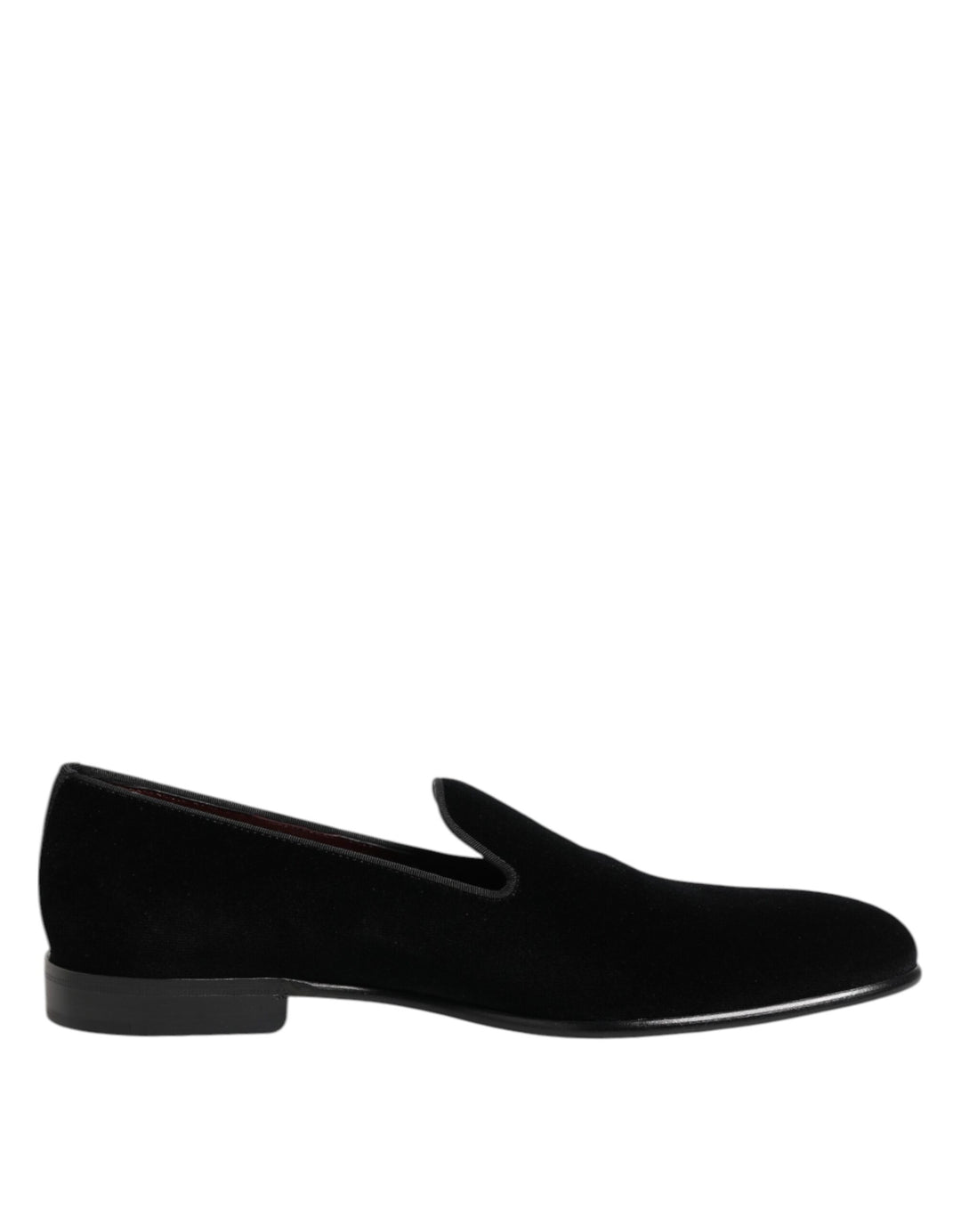 Dolce & Gabbana Black Velvet Slip On Loafers Men Formal Shoes