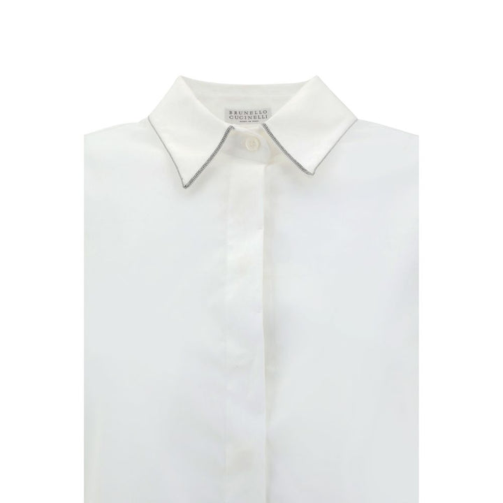 Brunello Cucinelli White Cotton Dress Shirt