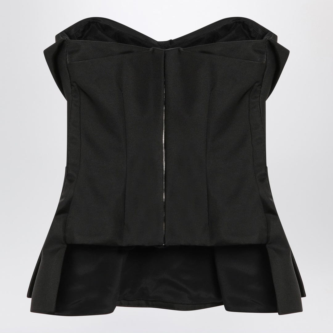 Alexander McQueen Black corset top in silk blend