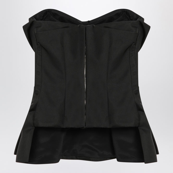 Alexander McQueen Black corset top in silk blend