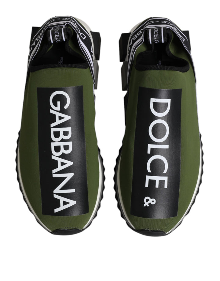 Dolce & Gabbana Green Logo Low Top Sorrento Men Sneakers Shoes
