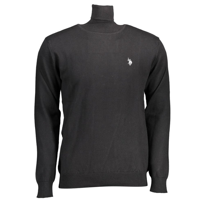 U.S. POLO ASSN. Black Cotton Men's Turtleneck Sweater